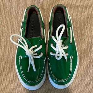 Burberry Green Patent Leather Kids Shoes Size 30/12